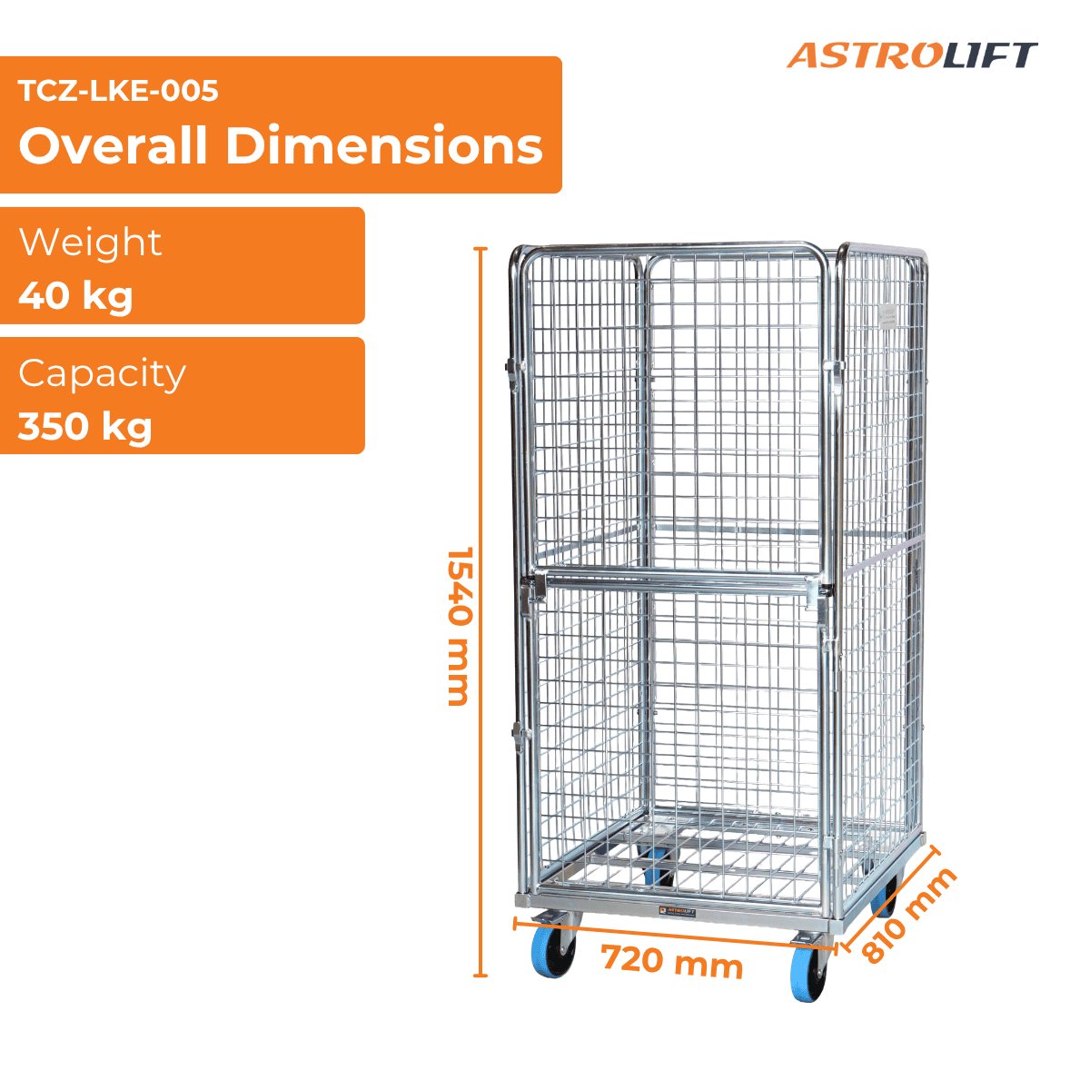 Buy Cage Trolley (Split-door) in Cage Trolley from Astrolift NZ